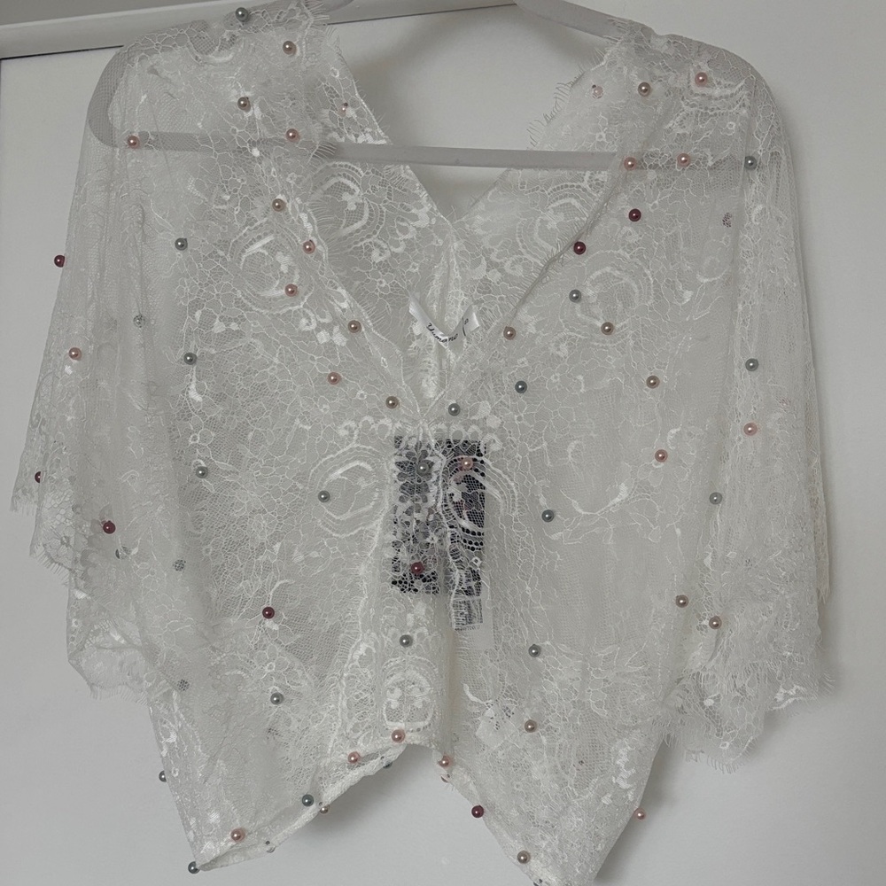 Elegant Lace Blouse with Beaded Accents